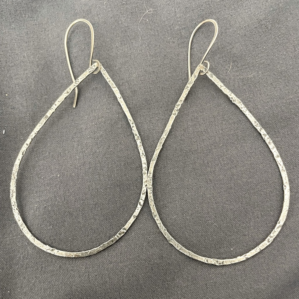 Textured sterling silver earrings
